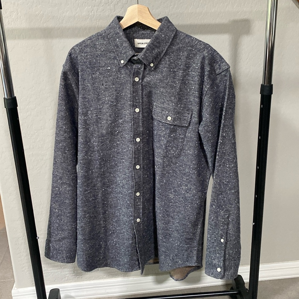 Taylor Stitch Gray/Blue Long-Sleeve Button up Shirt